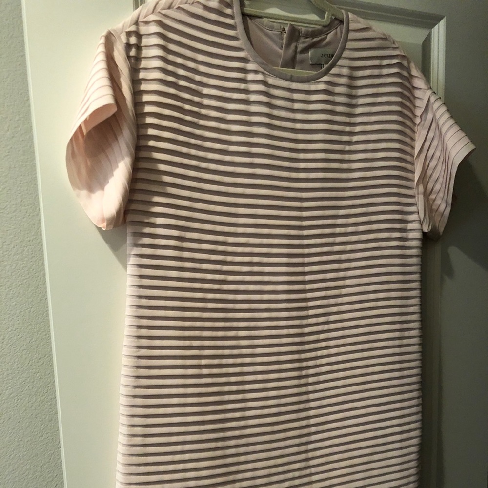 J. Crew Pale Pink Striped Midi Dress